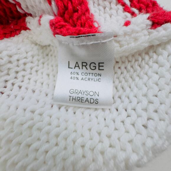 Grayson Threads Loose Knit Patriotic USA Flag Pullover Sweater Women's Size L - Picture 5 of 6